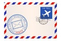 Envelope with VENICE stamp. International mail postage with postmark and stamps