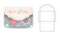 Envelope wedding invitation template with flower pattern.