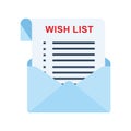 Envelope wish list Royalty Free Stock Photo