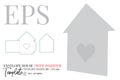 Envelope house with inserter die cut template Royalty Free Stock Photo