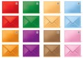 Envelopes-in-different-colours Royalty Free Stock Photo