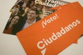 Envelopes with electoral propaganda and the votes of the Spanish political formation Ciudadanos