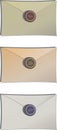 Envelopes with sealing wax