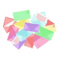 Envelopes stack. Top view. Royalty Free Stock Photo