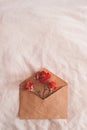 Envelops with flowers closeup Royalty Free Stock Photo