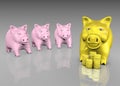 Envied golden piggy Royalty Free Stock Photo