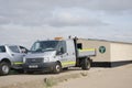 Environment Agency Vans on coastal protection area