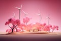 Nature energy wind eco clean power ecological background renewable environment background green windmill plant