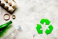 Environment concept with recycling symbol on stone background top view mock-up Royalty Free Stock Photo