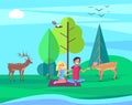 Environment Day People Forest Vector Illustration
