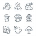 environment and eco line icons. linear set. quality vector line set such as ecologic, piggy bank, cloud computing, ecology,