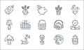 Environment and eco line icons. linear set. quality vector line set such as recycle, eco house, ecologic, eco car, save water, Royalty Free Stock Photo