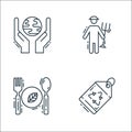 Environment and eco line icons. linear set. quality vector line set such as eco tag, eco food, farmer