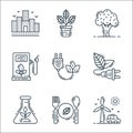 Environment and eco line icons. linear set. quality vector line set such as wind energy, eco food, herbalism, energy, eco energy,