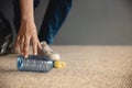 Environment, Ecology Care, Renewable Concept. Volunteer Collecting Plastic Bottle Waste on Public Floor to Trash. Keep City Clean Royalty Free Stock Photo