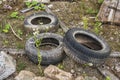 Environment and ecology. Tires from cars and construction debris