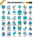 Environment & eco concept detailed line icons Royalty Free Stock Photo