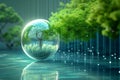 Environment friendly digital ball with tree, conveying ecological awareness