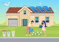 Environment Friendly Family Flat Illustration