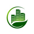 Environment Friendly home Eco Green house logo vector icon design Royalty Free Stock Photo