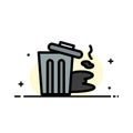 Environment, Garbage, Pollution, Trash  Business Flat Line Filled Icon Vector Banner Template Royalty Free Stock Photo