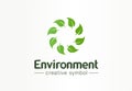 Environment, green leafs swirl creative symbol concept. Fresh organic product abstract business logo idea. Refresh