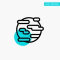 Environment, Help, Pollution, Smoke, World turquoise highlight circle point Vector icon