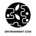 Environment icon vector isolated on white background, logo concept of Environment sign on transparent background, black filled Royalty Free Stock Photo