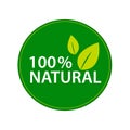Only natural products. Healthy lifestyle. Green vector sticker. Royalty Free Stock Photo