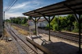 The Environment of Ladkrabang Train Station Platform without the local people Royalty Free Stock Photo