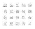 Environment line icons, signs, vector set, outline illustration concept Royalty Free Stock Photo