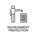 environment protection outline icon. Element of enviroment protection icon with name for mobile concept and web apps. Thin line Royalty Free Stock Photo