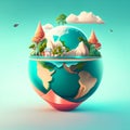 Environment save clean planet ecology concept. AI Generative