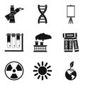 Environment study icons set, simple style