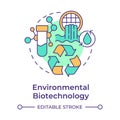 Environmental biotechnology multi color concept icon