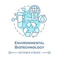 Environmental biotechnology soft blue concept icon