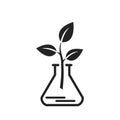 Environmental chemistry line icon. non-toxic symbol. eco, laboratory and science symbol. flask with plant sprout Royalty Free Stock Photo