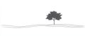 An environmental concept drawing of a big tree in continuous line Royalty Free Stock Photo