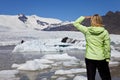Environmental Concept Woman With Melting Glacier