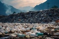 Environmental crisis Mountain of garbage, symbolizing pollution and environmental harm