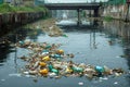 Environmental crisis Reservoir pollution due to the accumulation of plastic waste
