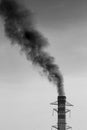 Environmental Damage: Air Pollution. The black smoke of the pipe Royalty Free Stock Photo