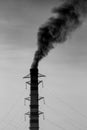 Environmental Damage: Air Pollution. The black smoke of the pipe Royalty Free Stock Photo