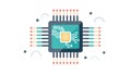 Environmental Data Chip Icon, Green Research, vector design Generative AI Royalty Free Stock Photo