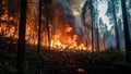 An environmental disaster in the form of a forest fire on planet Earth. Royalty Free Stock Photo