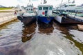 Summer, 2016 - Vladivostok, Russia - Environmental disaster. Spill of oil products into the sea. Dirty water area of the Golden