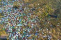 Aerial photo plastic waste from a drone