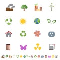 Environmental ecology icon set