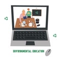 Environmental education online in laptop