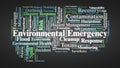 Environmental Emergency Word Cloud. Core Terms on Rapid Response and Critical Hazards Royalty Free Stock Photo